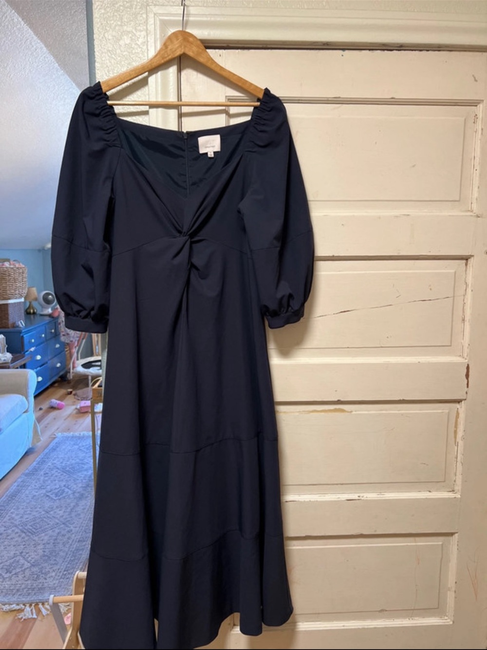 Cinq á sept Women’s Navy Puff-Sleeve Midi Dress